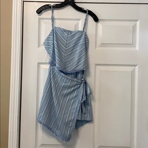 Blue jean skort romper